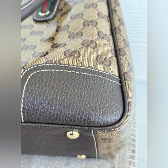 Gucci Monogram Brown Tote Handbag - Picture 4 of 13